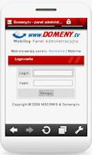 panel mobilny domen
