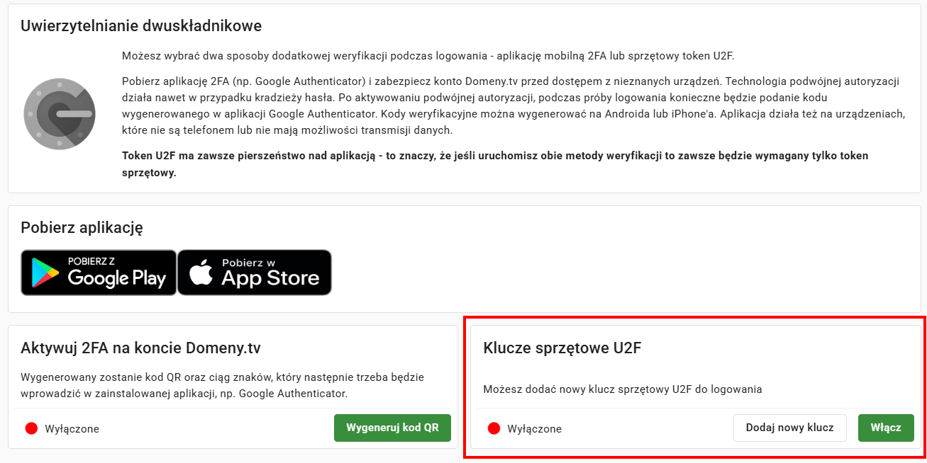 aktywacja u2f