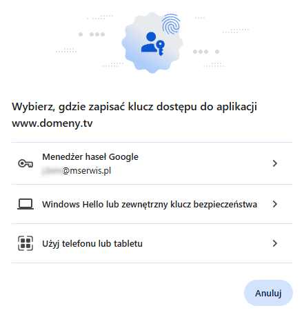 dodanie klucza u2f