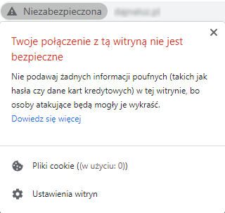 Certyfikat SSL i brak zabezpieczonego połączenia