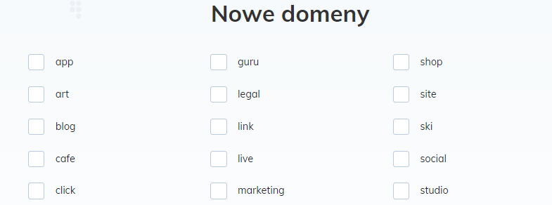 domeny nowe