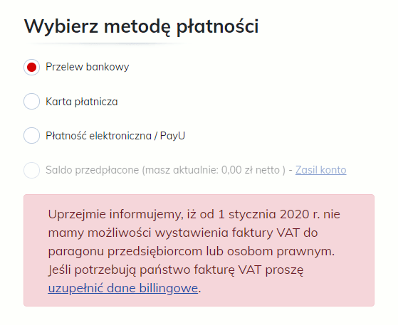 formy płatności