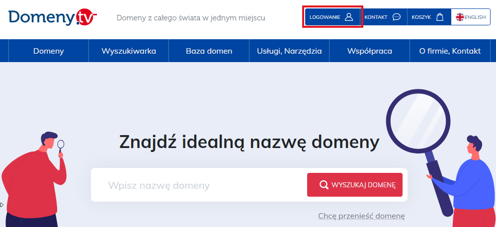 Rejestracja domeny logowanie