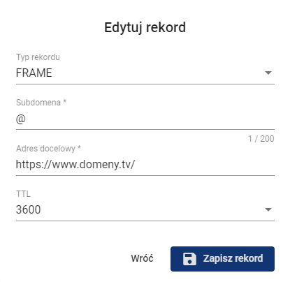 Serwer przekierowań - FRAME