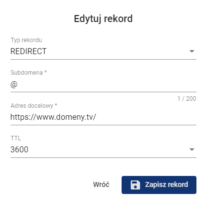 Serwer przekierowań - REDIRECT