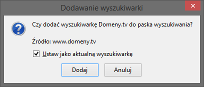 Wyszukiwanie domen w przeglądarce Firefox