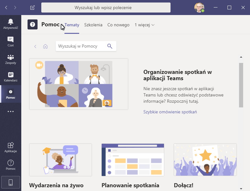 Proste i przyjazne opcje pomocy Microsoft Office365 Teams
