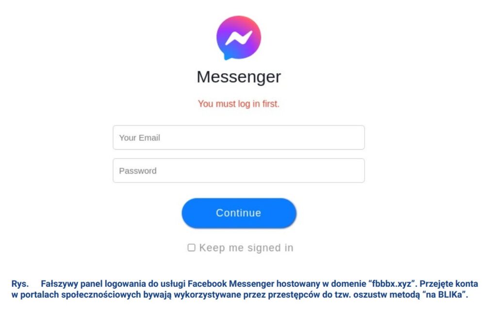 Rysunek5 Podszywanie się pod komunikator Facebook