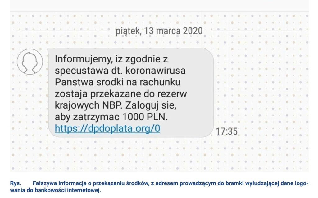 Rysunek7 Podszywanie się pod bank w SMS