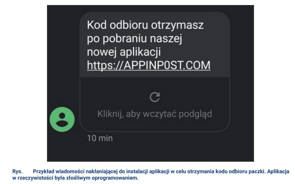 Rysunek 8 Podszywanie się pod firmę kurierską