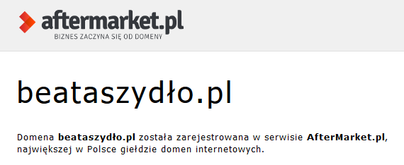 Domena beataszydło zaparkowana na giełdzie