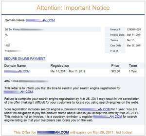 E-mail z fikcyjną ofertą