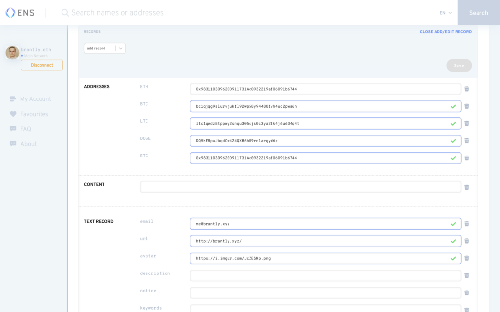 dodawanie rechunkow krypto do ens