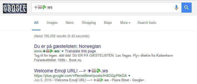 Domena emoji w Google