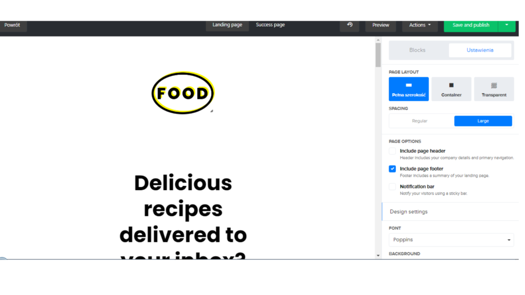 Rysunek 7 Edycja szablonu LP