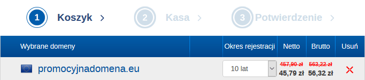 Promocja .eu taniej na 10 lat