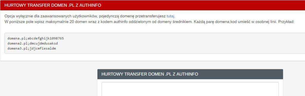 Hurtowy transfer domen .pl