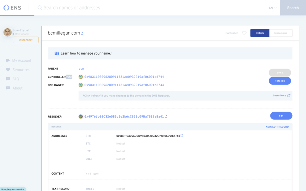 konfiguracja dns i ens