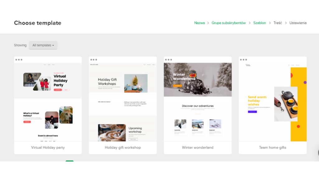 Rysunek 6 Wybór szablonu 