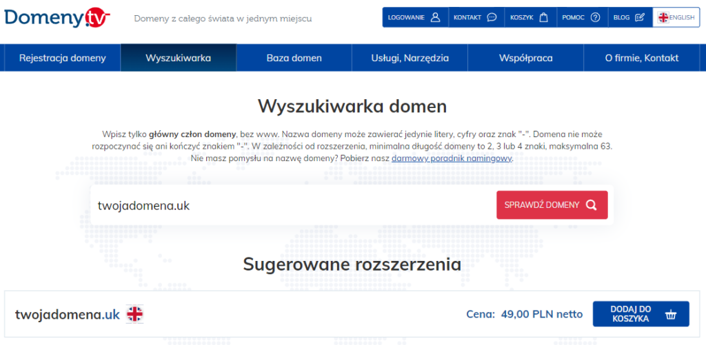 wyszukiwarka domena uk